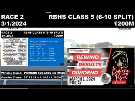 mmtci race result and dividend today